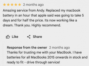 Battery Google reviews