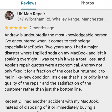 Liquid damage Google reviews